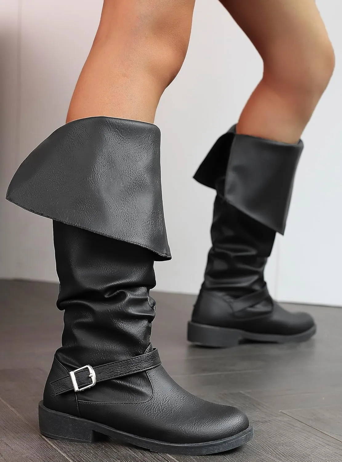 ACE SHOCK Men's Medieval Pirate Boots Renaissance Cosplay Boot for Men Halloween Costume Shoes