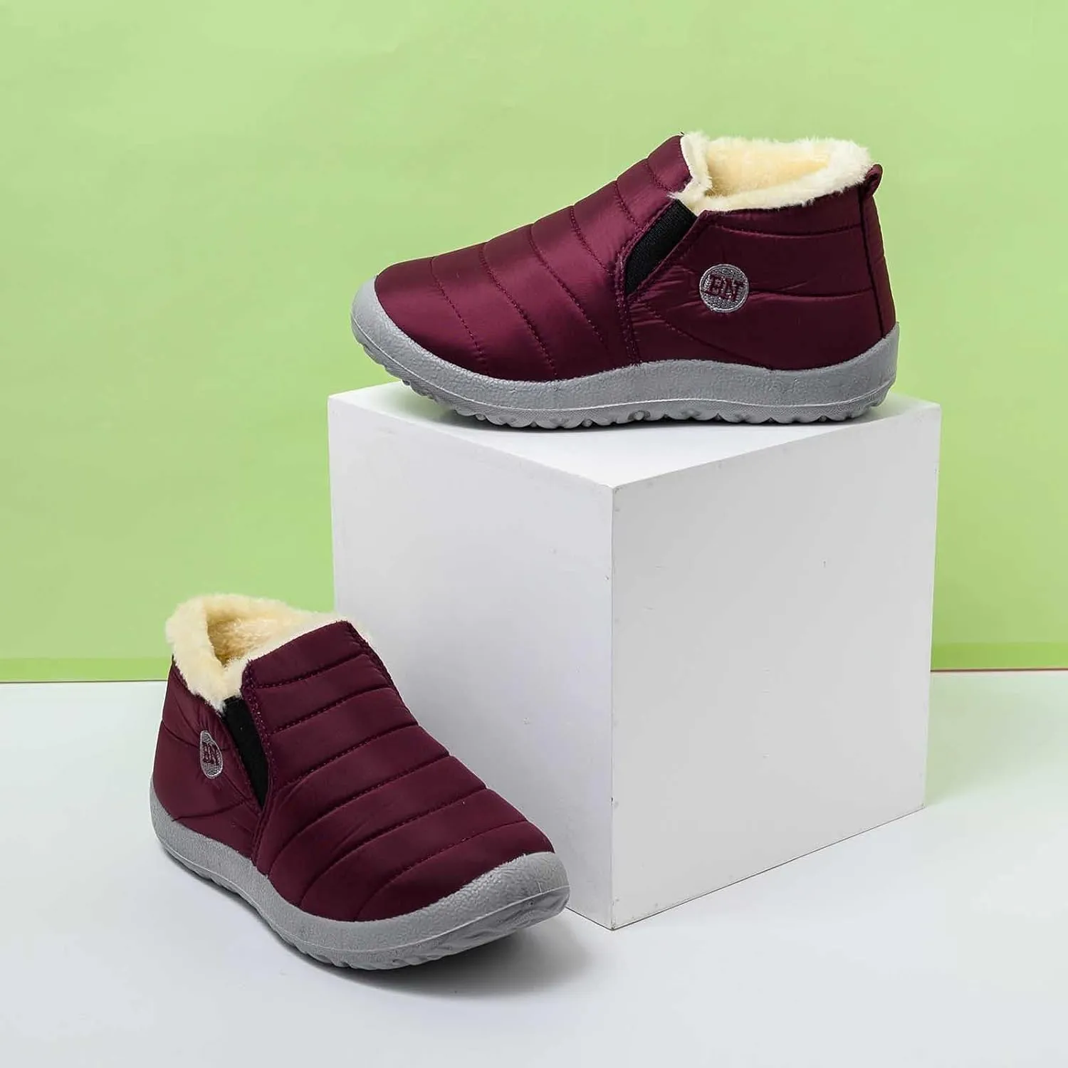 Ankle Winter Boots for Women Mid Calf Waterproof Winter Snow Boots Waterproof Booties Comfy Outdoor Anti Slip Shoes