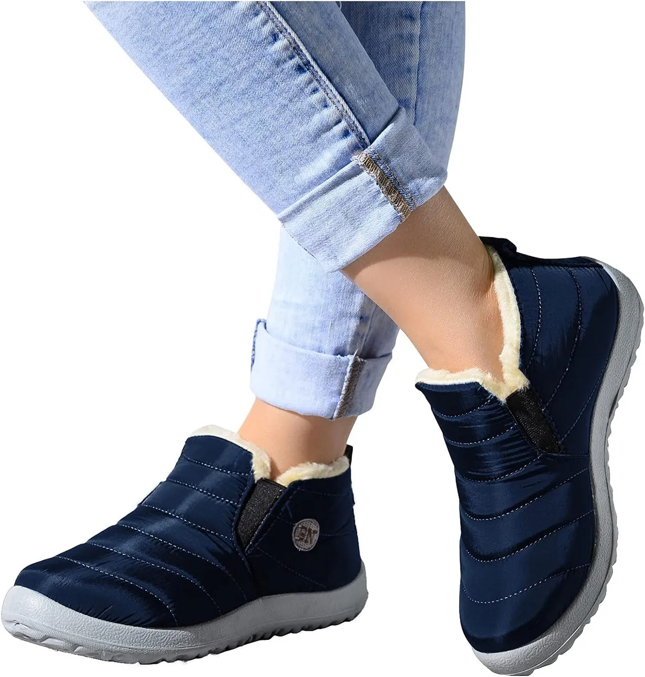 Ankle Winter Boots for Women Mid Calf Waterproof Winter Snow Boots Waterproof Booties Comfy Outdoor Anti Slip Shoes