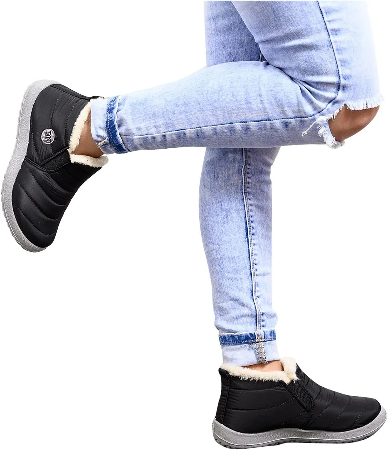 Ankle Winter Boots for Women Mid Calf Waterproof Winter Snow Boots Waterproof Booties Comfy Outdoor Anti Slip Shoes