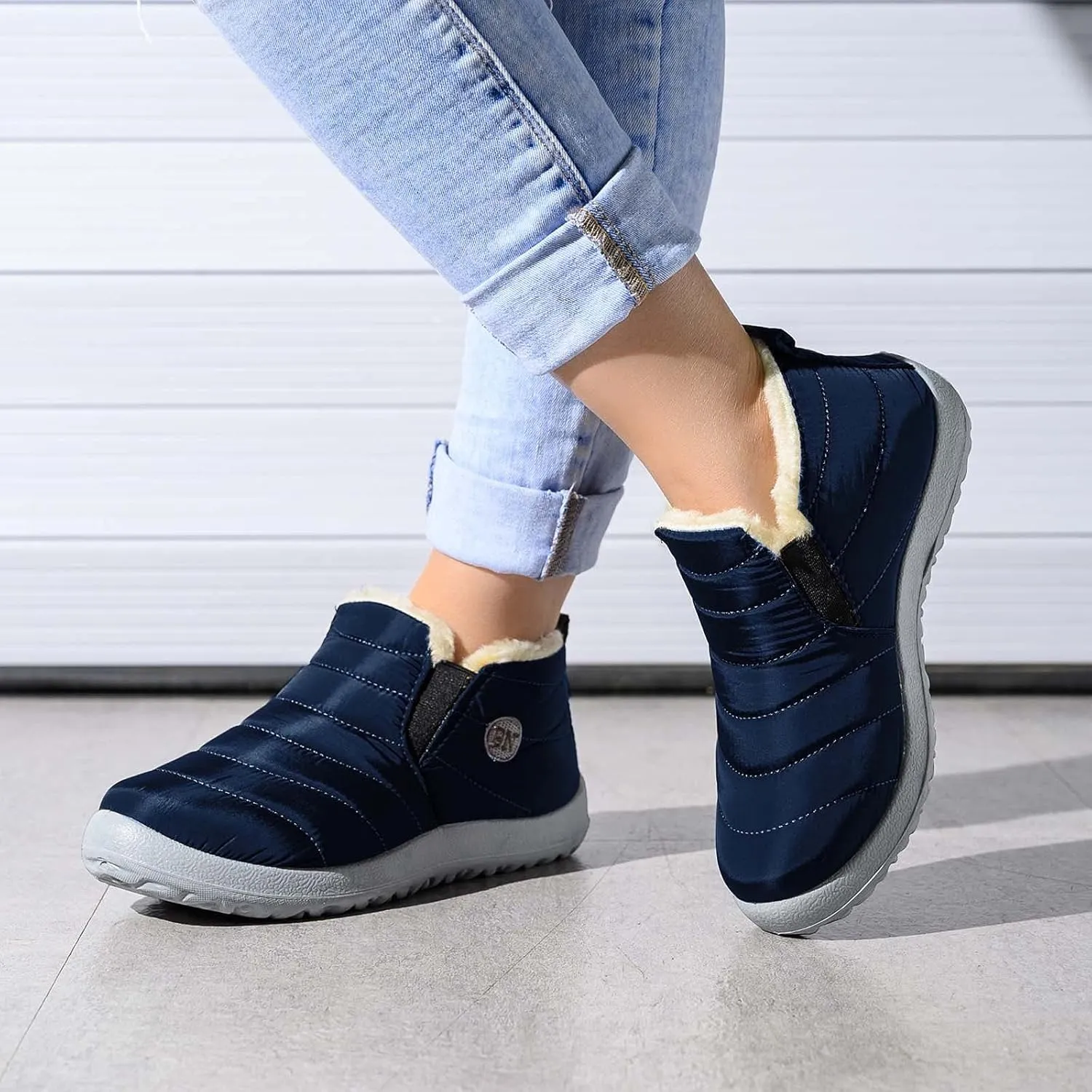 Ankle Winter Boots for Women Mid Calf Waterproof Winter Snow Boots Waterproof Booties Comfy Outdoor Anti Slip Shoes