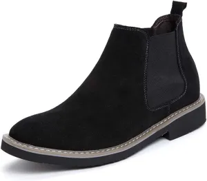 CERYTHRINA Mens Elevator Chelsea Boot 2.36 Inches Taller Invisible Height Increasing High-top Leather Dress Boots