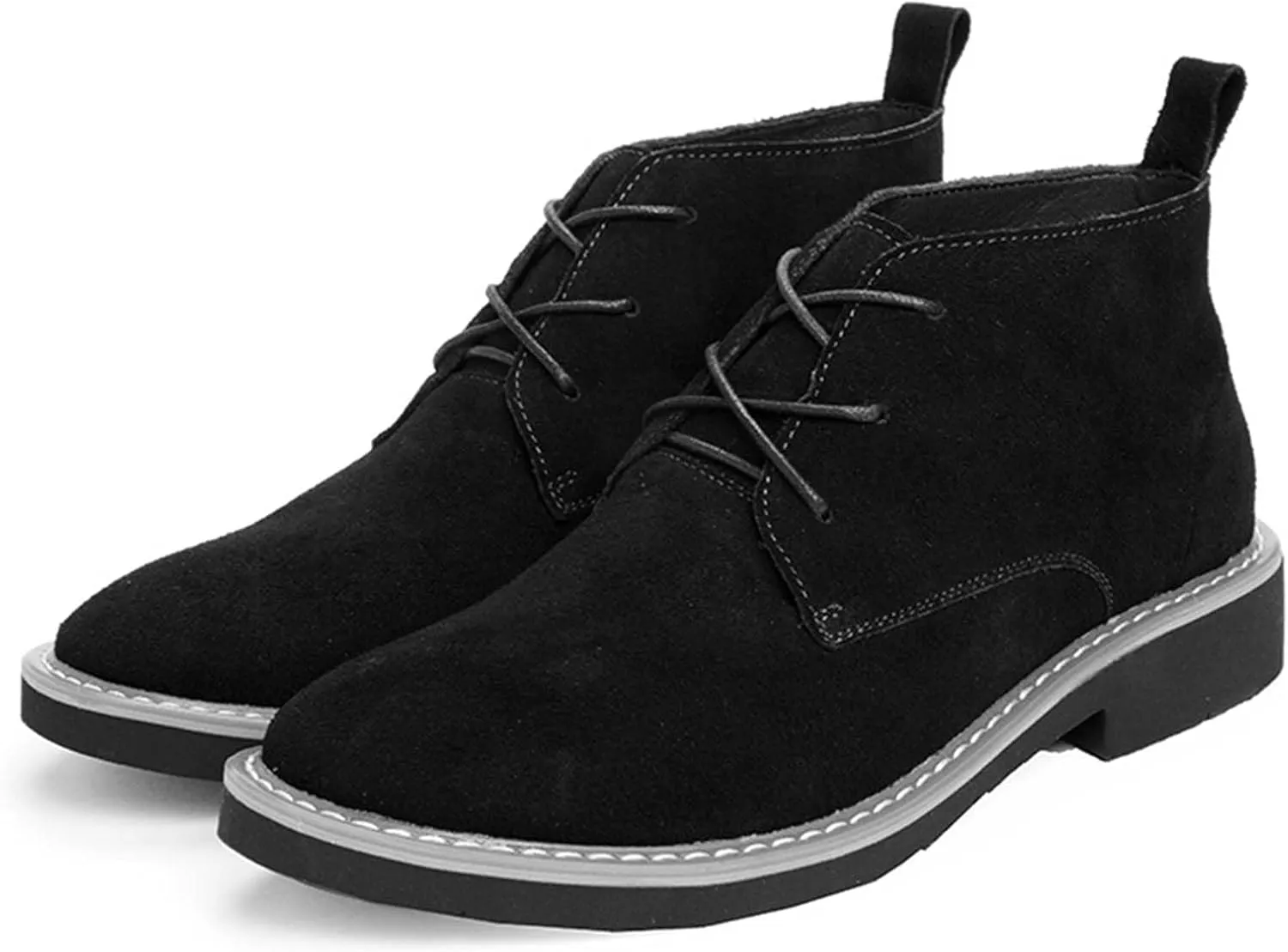 CERYTHRINA Mens Elevator Chelsea Boot 2.36 Inches Taller Invisible Height Increasing High-top Leather Dress Boots