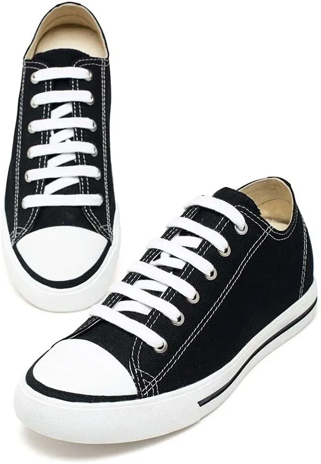 CHAMARIPA Men's Invisible Height Increasing Elevator Shoes Lace-Up Fashion Casual Comfortable Sneakers Genuine Leather Lifting Shoes That Make You 2.36/2.76 Inches Taller Handcrafted