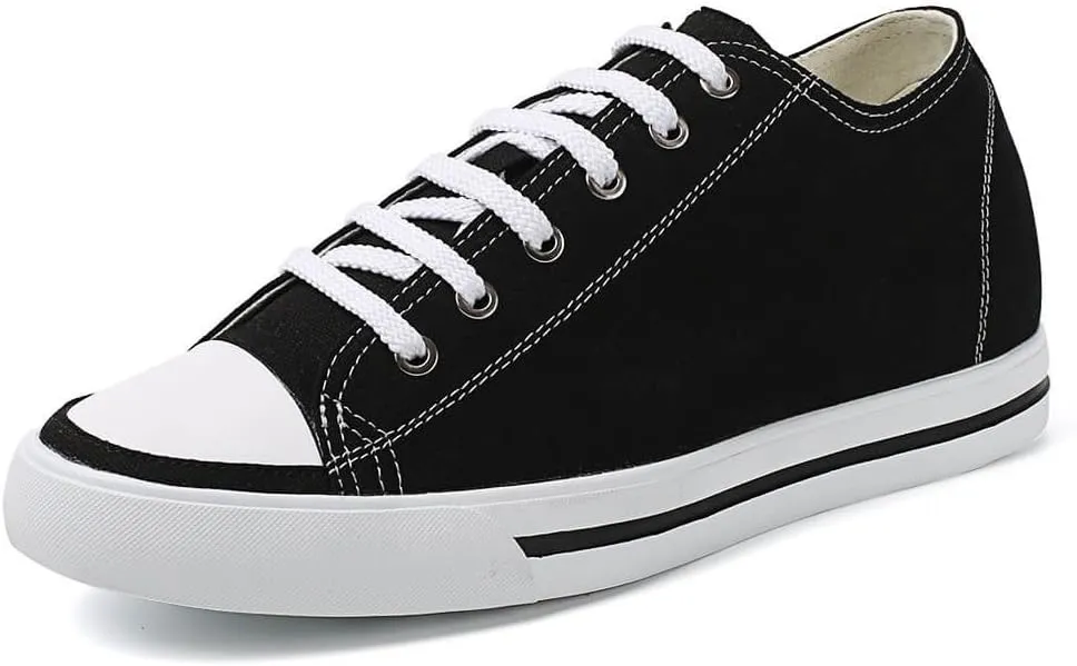 CHAMARIPA Men's Invisible Height Increasing Elevator Shoes Lace-Up Fashion Casual Comfortable Sneakers Genuine Leather Lifting Shoes That Make You 2.36/2.76 Inches Taller Handcrafted
