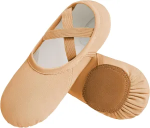 DANSHOW Ballet Shoes for Women Girls Highly Stretch Cotton Shoes Slipper Split Flats Sole