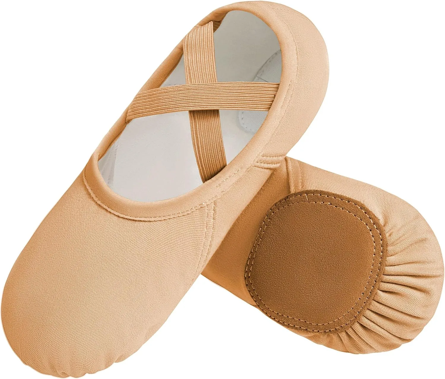 DANSHOW Ballet Shoes for Women Girls Highly Stretch Cotton Shoes Slipper Split Flats Sole