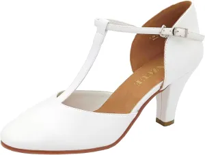 Danzcue T-Strap Character Dance Shoes for Women Big Kid, Ballroom Dance Shoes, 3 Inch / 2.3 Inch Heel,