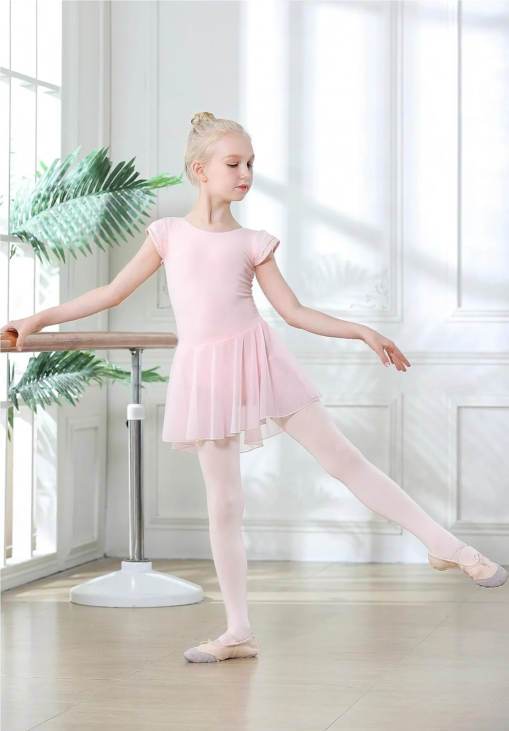 DIPUG Ballet Tights for Girls - Thick Soft Footed Dance Tights for Toddlers and Kids