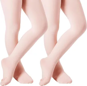 DIPUG Ballet Tights for Girls - Thick Soft Footed Dance Tights for Toddlers and Kids