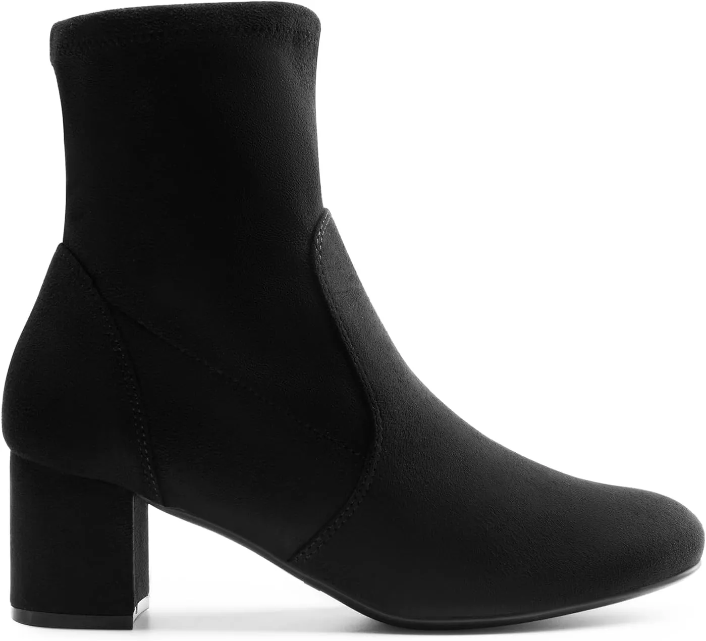 DREAM PAIRS Women's Fitted Stretch Ankle Boots Fashion Low Chunky Heel Almond Toe Fall Heeled Booties Shoes