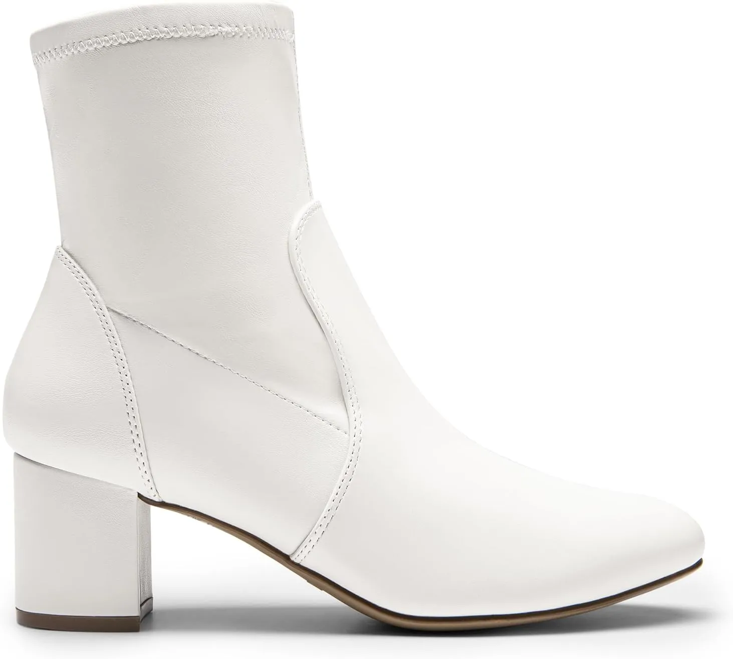 DREAM PAIRS Women's Fitted Stretch Ankle Boots Fashion Low Chunky Heel Almond Toe Fall Heeled Booties Shoes