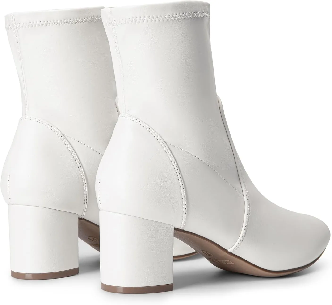DREAM PAIRS Women's Fitted Stretch Ankle Boots Fashion Low Chunky Heel Almond Toe Fall Heeled Booties Shoes
