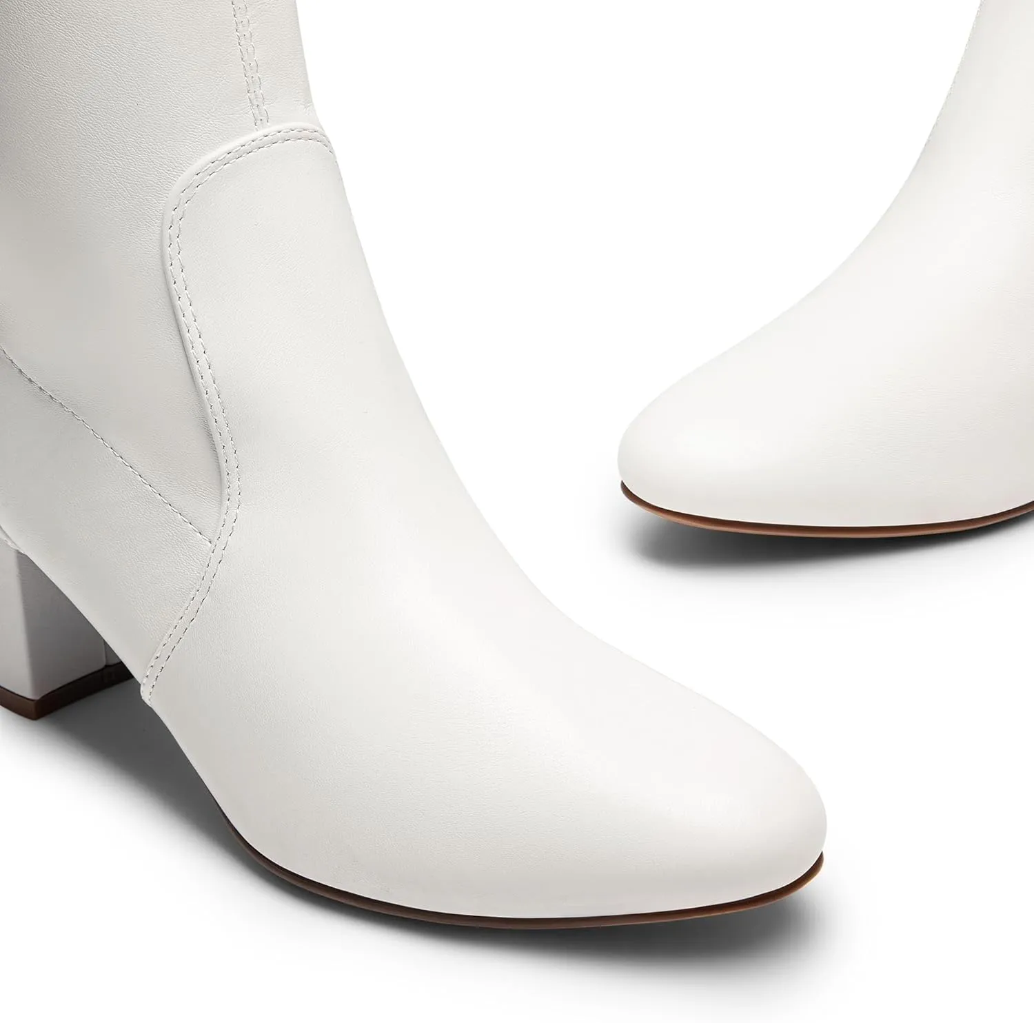 DREAM PAIRS Women's Fitted Stretch Ankle Boots Fashion Low Chunky Heel Almond Toe Fall Heeled Booties Shoes
