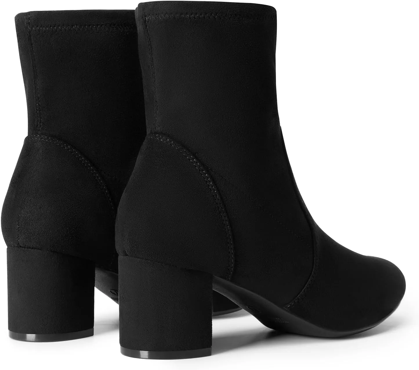 DREAM PAIRS Women's Fitted Stretch Ankle Boots Fashion Low Chunky Heel Almond Toe Fall Heeled Booties Shoes