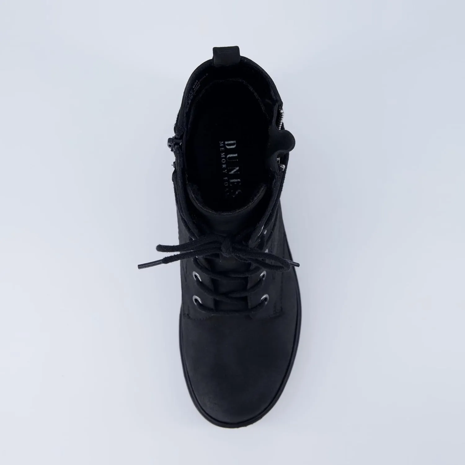 Dunes Women's Kobe Heeled Combat Boots  Lace-Up with Side Zipper, Memory Foam Insoles, Faux Fur Lining, Vegan Nubuck Leather, Wide Widths Available