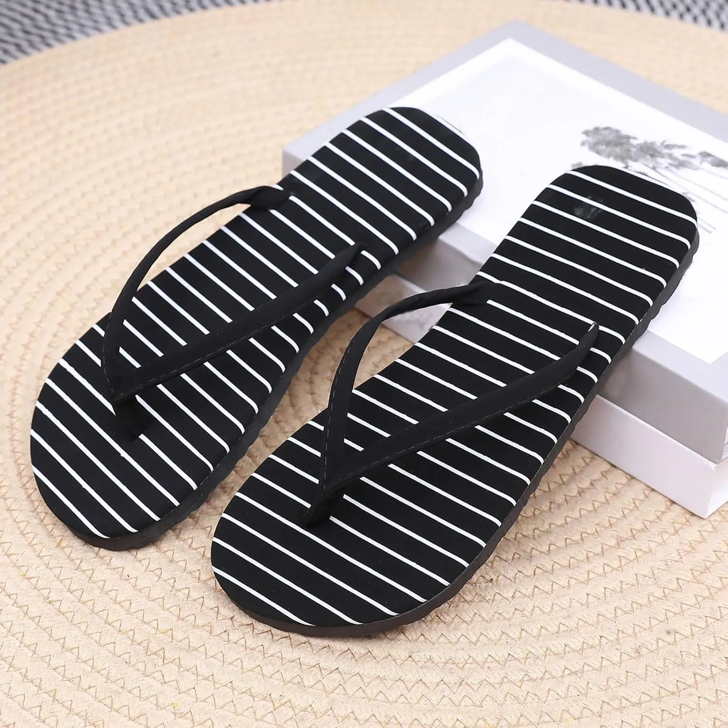 Flip Flops for Women Basic Slim Thong Sandals Beach Rubber Shower Shoes Slides Lightweight Slippers Indoor & Outdoor