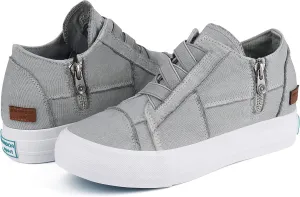 JENN ARDOR Womens Wedge Sneakers Hidden Platform Shoes Booties Closed Toe Slip-on Casual Sneaker Shoes
