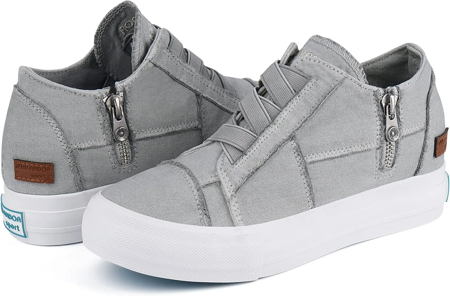 JENN ARDOR Womens Wedge Sneakers Hidden Platform Shoes Booties Closed Toe Slip-on Casual Sneaker Shoes