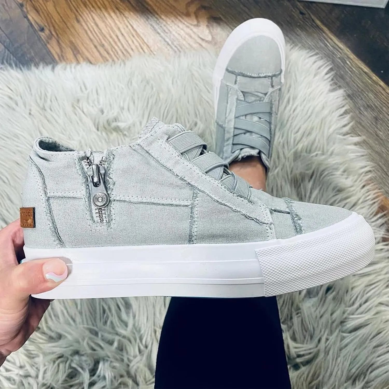 JENN ARDOR Womens Wedge Sneakers Hidden Platform Shoes Booties Closed Toe Slip-on Casual Sneaker Shoes