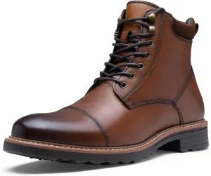 Jousen Mens Chukka Boots Leather Dress Boots for Men Retro Ankle Boots Mens High Top Boots