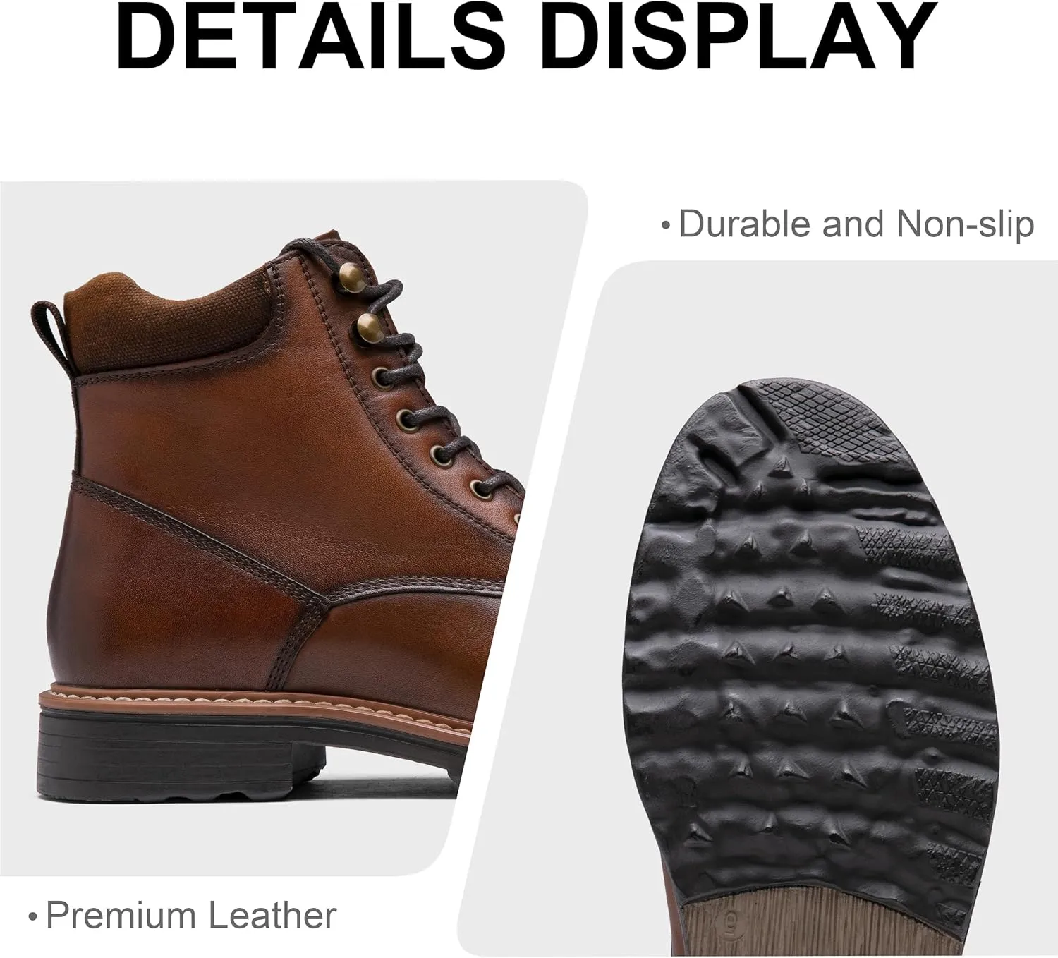 Jousen Mens Chukka Boots Leather Dress Boots for Men Retro Ankle Boots Mens High Top Boots