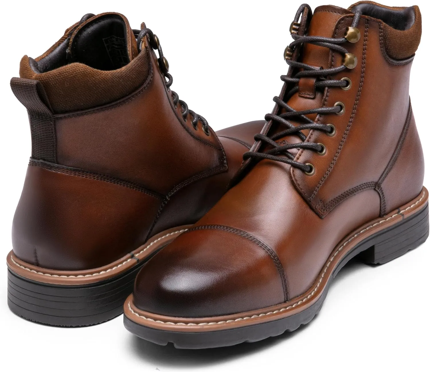 Jousen Mens Chukka Boots Leather Dress Boots for Men Retro Ankle Boots Mens High Top Boots