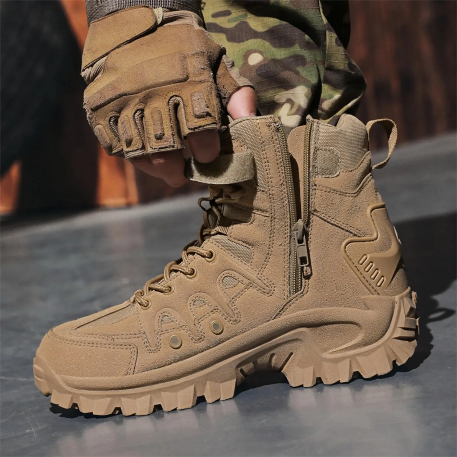 Men's Military Tactical Boot Lightweight Comfortable Boots Motorcycle Combat Hiking Boots Hiking Boots Hiking Shoes