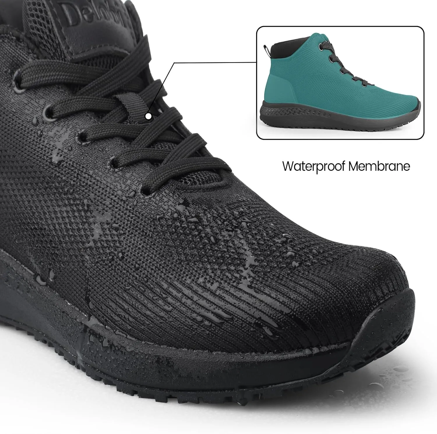 Men's Non Slip Work Boots Slip Resistant Shoe Waterproof Chef Shoes for Food Service Kitchen Restaurant Working with Ankle Support Tactical Hiking Boot Casual Outdoor Booties
