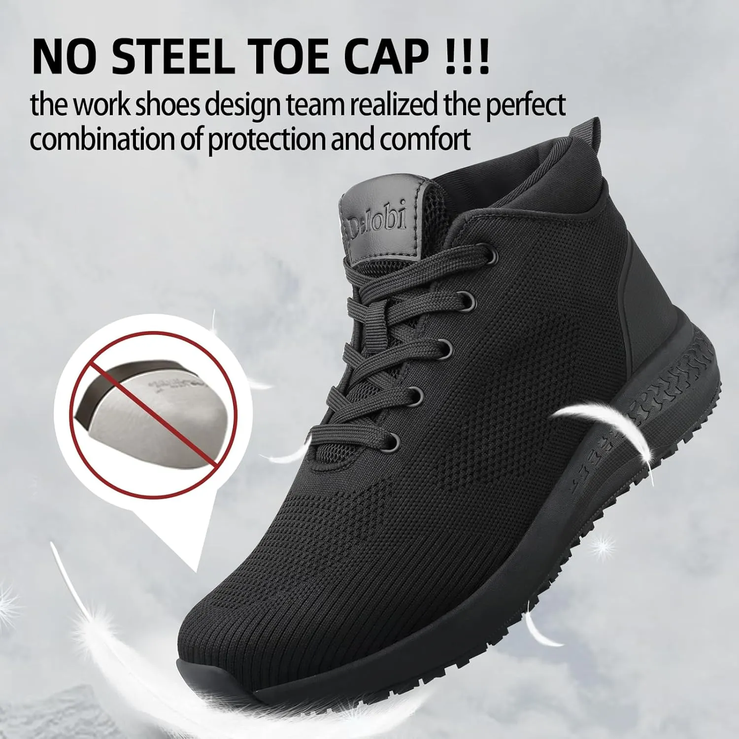 Men's Non Slip Work Boots Slip Resistant Shoe Waterproof Chef Shoes for Food Service Kitchen Restaurant Working with Ankle Support Tactical Hiking Boot Casual Outdoor Booties
