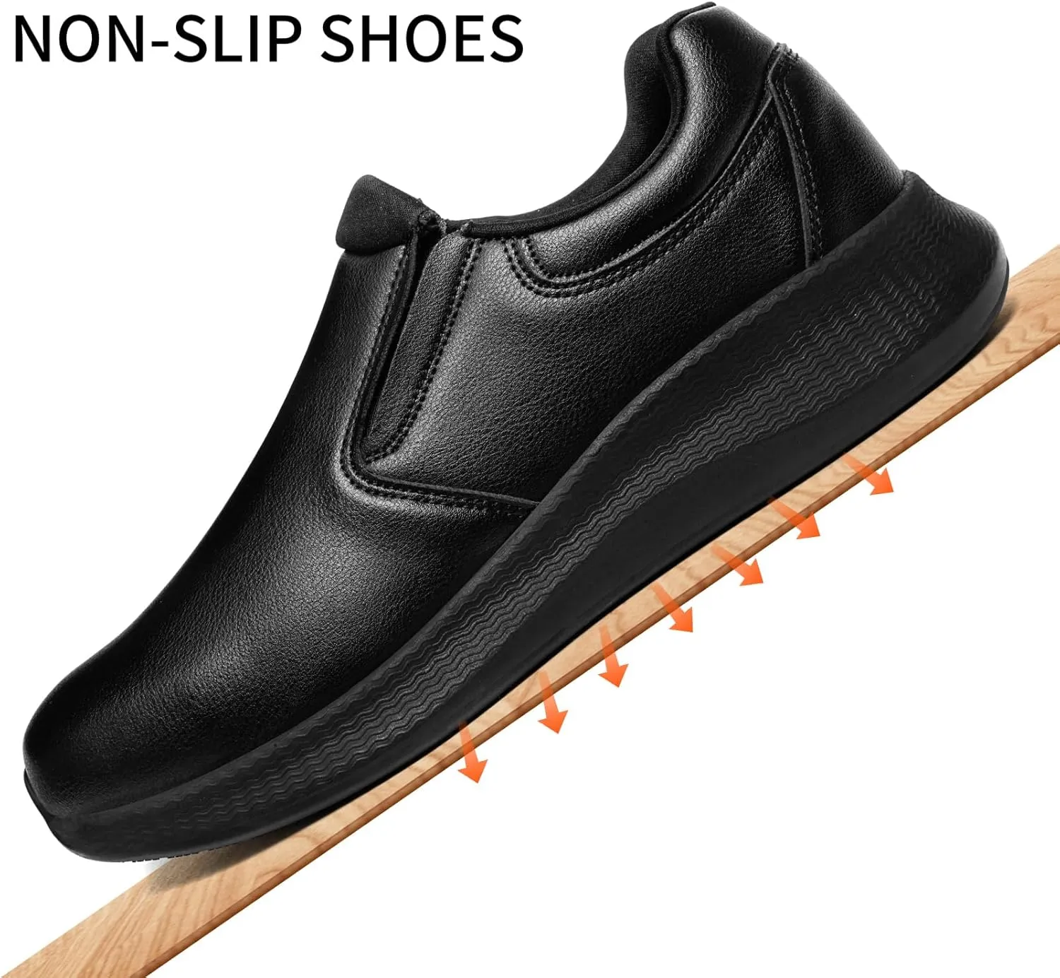 Men's Slip Resistant Work Shoes Food Service Shoes - Professional Oil Water Resistant Chef Shoes Suitable for Walking and Casual