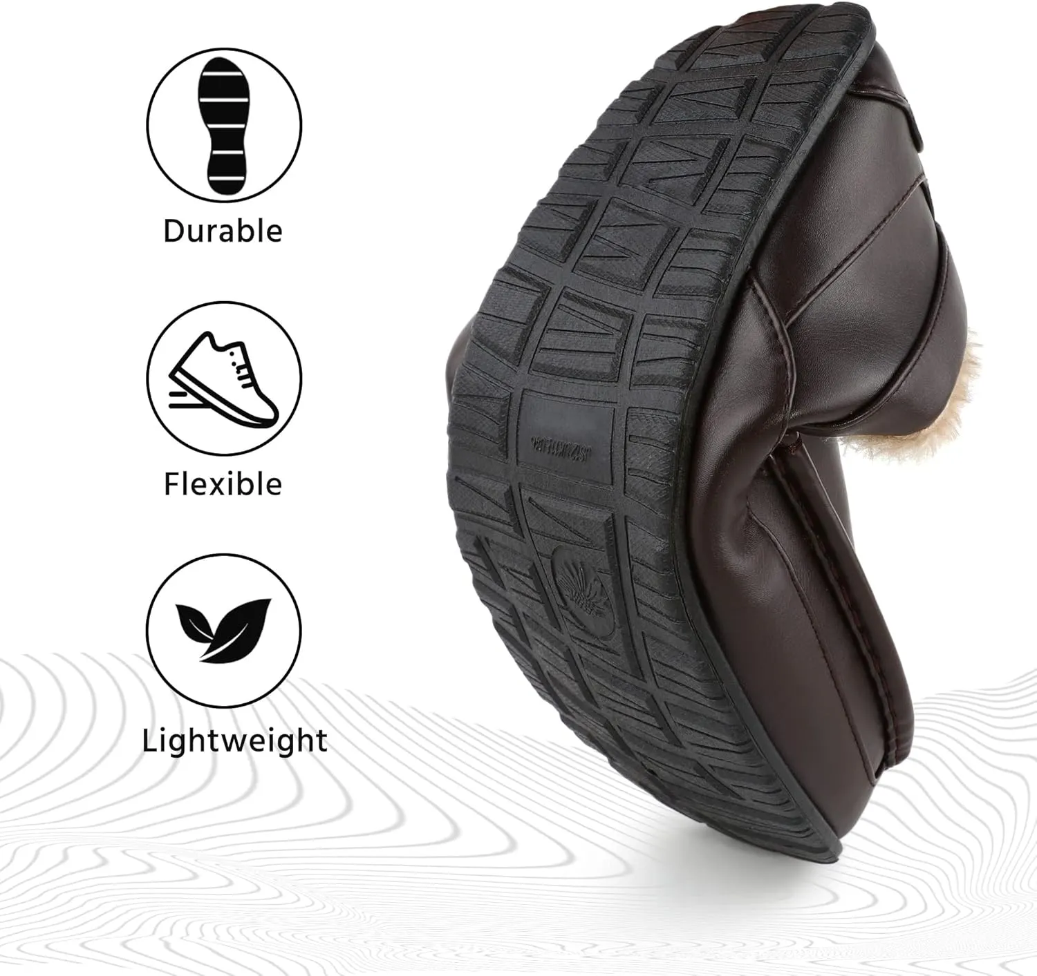 Men's Slippers House Shoes Furry Water-resistant Indoor&Outdoor Mocassin Anti-Slip slipper for men