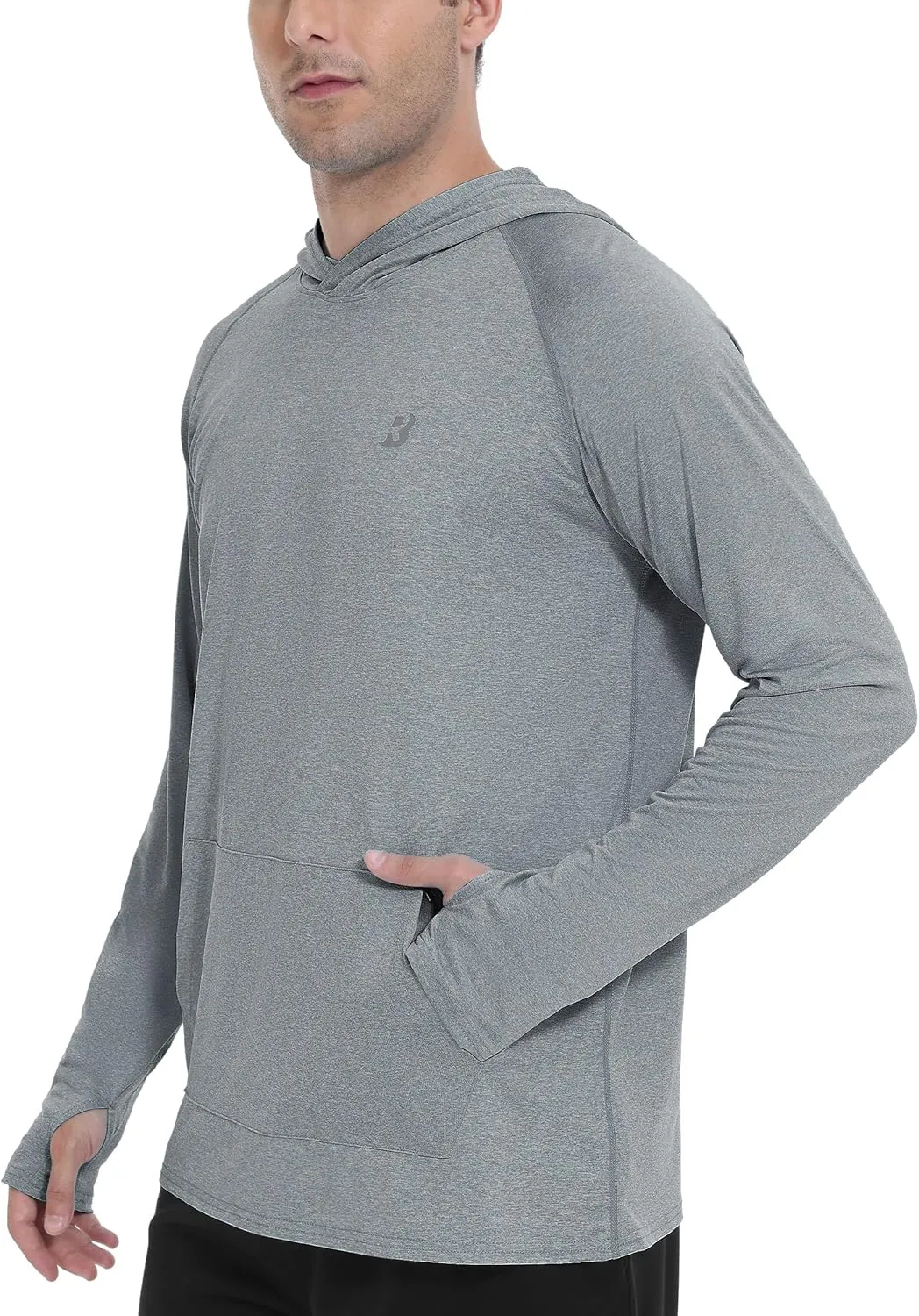 Roadbox Fishing Shirts for Men Long Sleeve, UPF 50  Sun Protection Hoodies with Pocket, Outdoor Running Hiking Rash Guard
