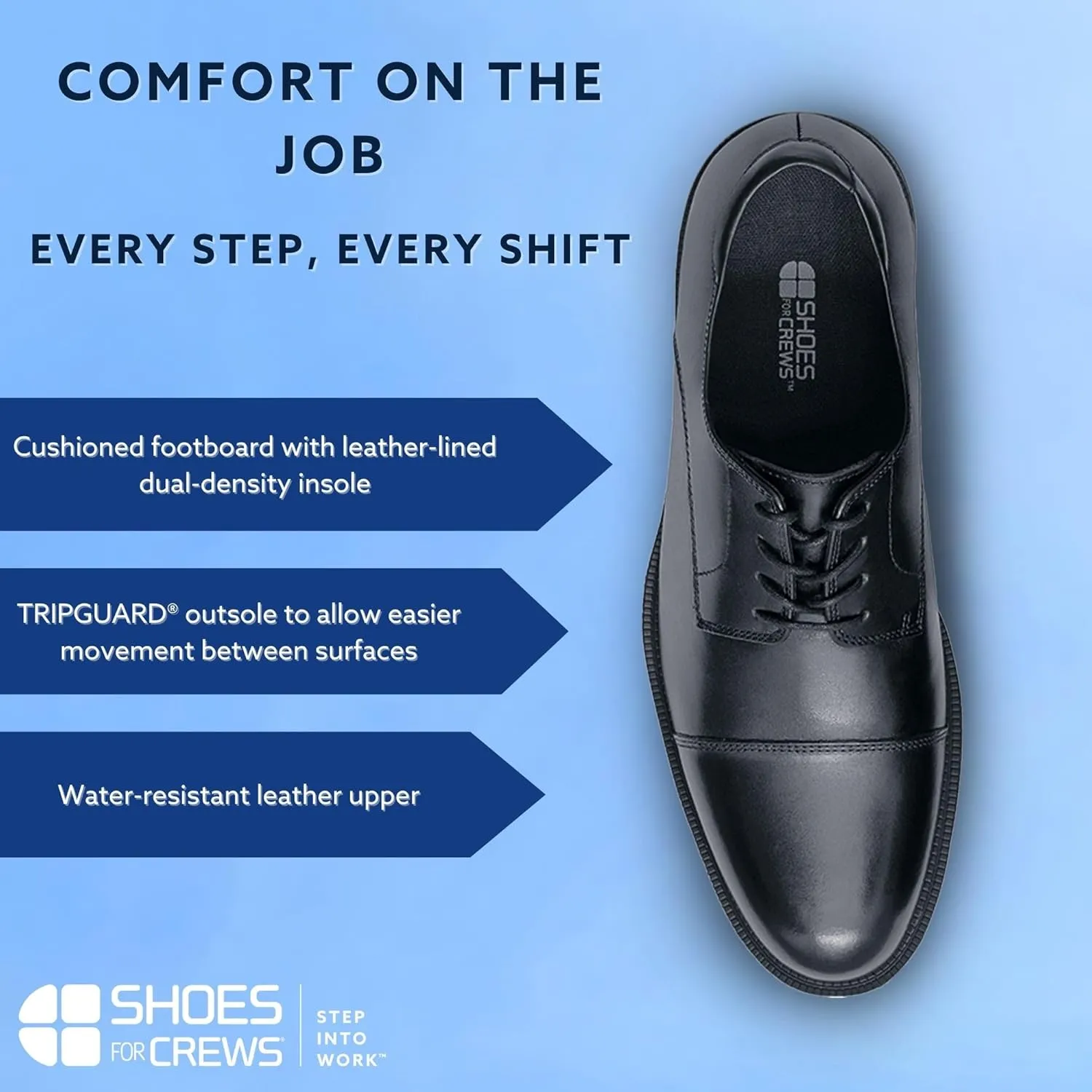 Shoes for Crews Dress Shoes for Men, Mens Oxfords, Zapatos De Vestir para Hombre, Slip Resistant, Brown or Black