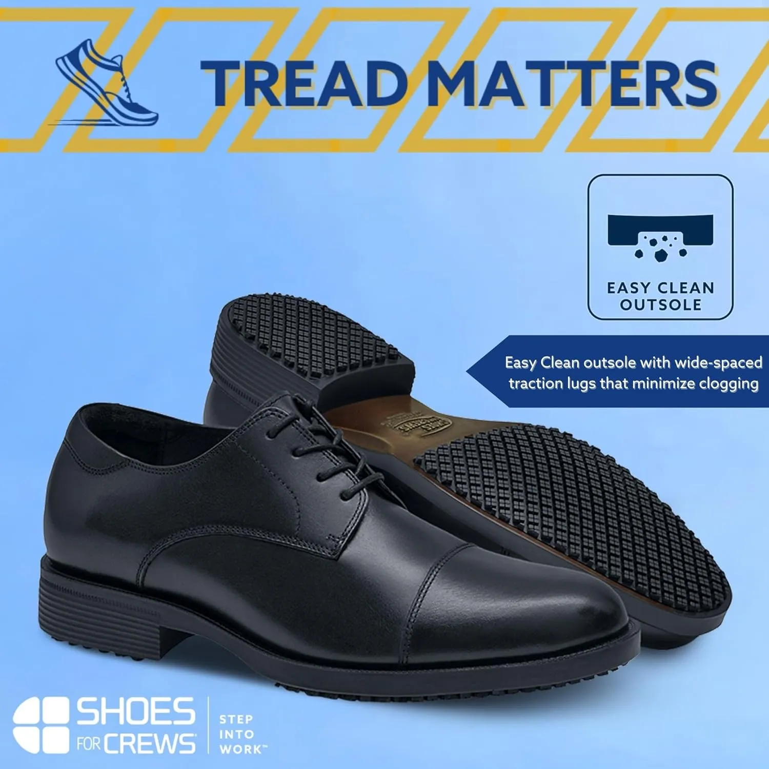 Shoes for Crews Dress Shoes for Men, Mens Oxfords, Zapatos De Vestir para Hombre, Slip Resistant, Brown or Black