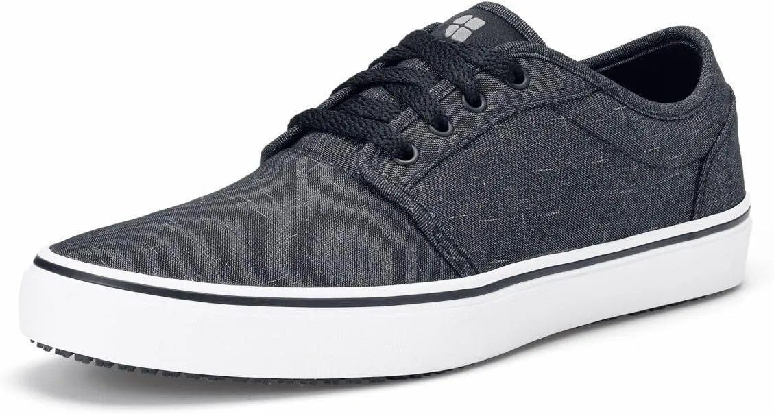 Shoes for Crews Merlin, Men's, Women's, Unisex Slip Resistant Food Service Work Sneakers, Water Resistant, Canvas, Black Or Grey