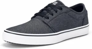 Shoes for Crews Merlin, Men's, Women's, Unisex Slip Resistant Food Service Work Sneakers, Water Resistant, Canvas, Black Or Grey
