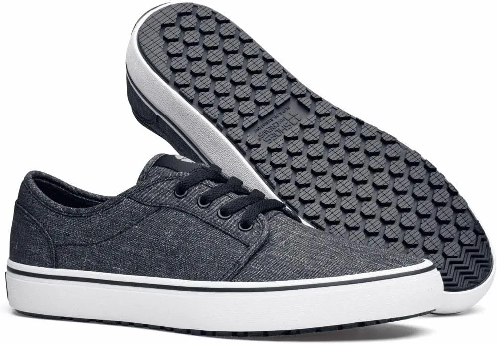 Shoes for Crews Merlin, Men's, Women's, Unisex Slip Resistant Food Service Work Sneakers, Water Resistant, Canvas, Black Or Grey