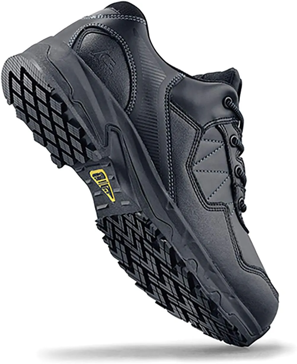 Shoes for Crews Piston Low and Mid, Men's, Women's, Unisex Soft Toe Slip Resistant Work Shoes, Water Resistant, Black