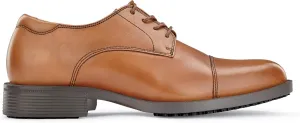 Shoes for Crews Senator, Men's Soft Toe Uniform Dress and Work Shoes, Slip Resistant, Water Resistant, Brown, Size 12