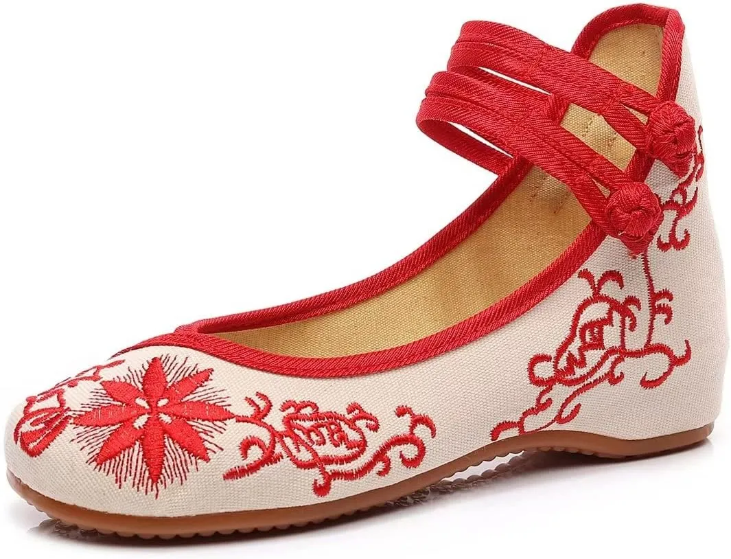 TN TANGNEST Women's Leather Flats Comfortable Square Toe Dress Flats Retro Soft Mary Jane Flats