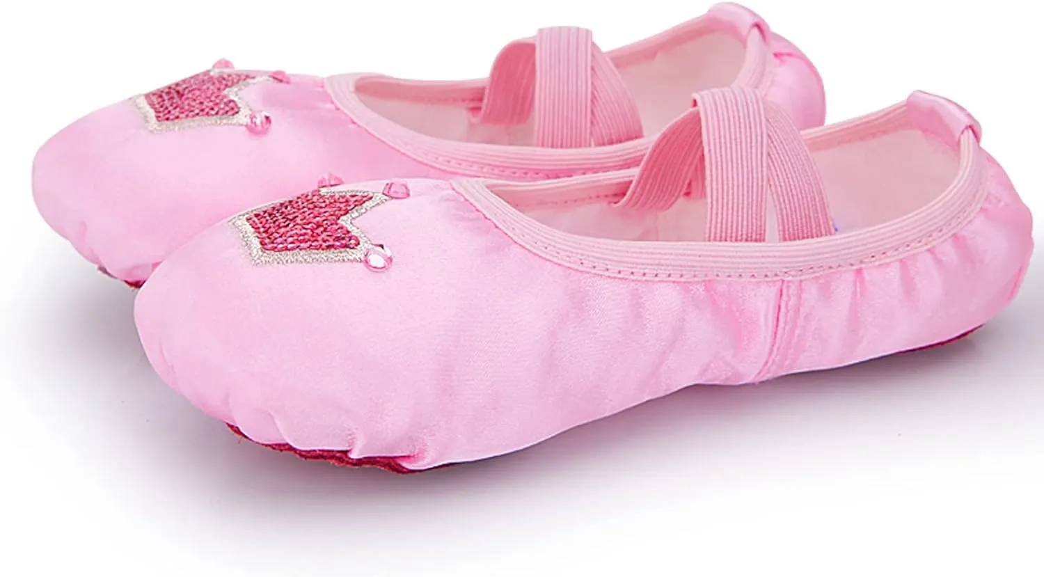 Toddler Ballet Shoes for Girls Star Satin Ballet Slippers for Kids Toddler Dance Shoes Soft Leather Practice Slippers
