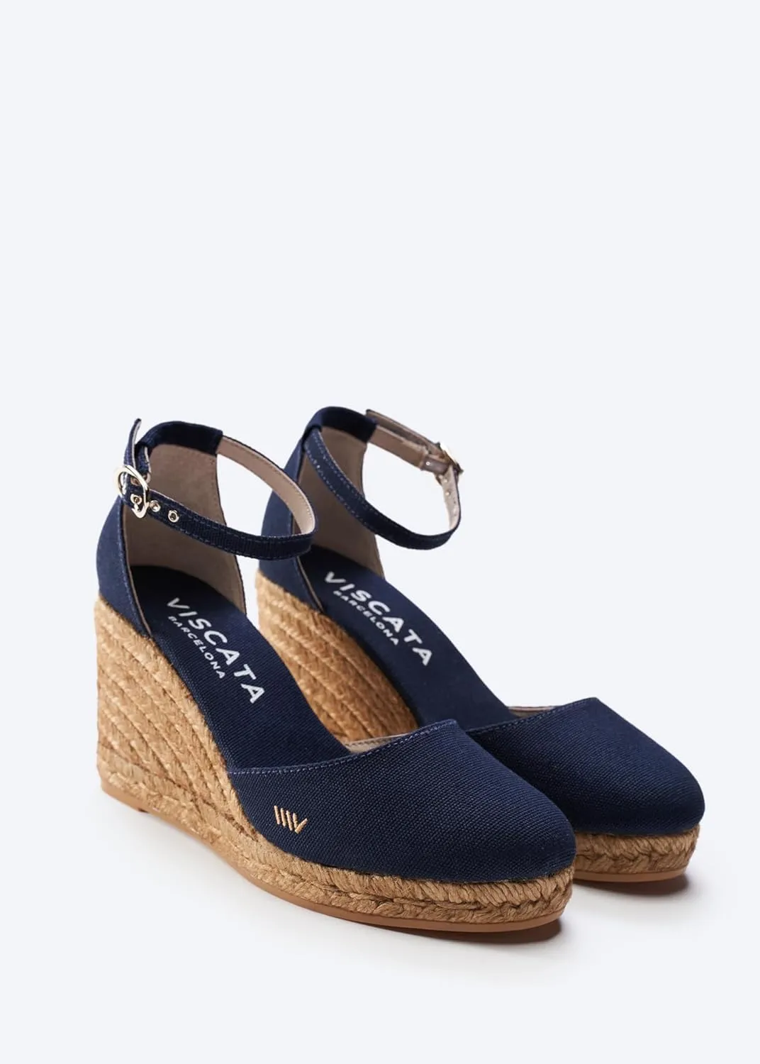 Viscata Estartit Espadrille Canvas Wedges Spain Handmade 3  Heel Women's Sandals with Breathable Organic Cotton Canvas and 100% Natural Jute Midsole for all Occasions: Casual, Work, Party