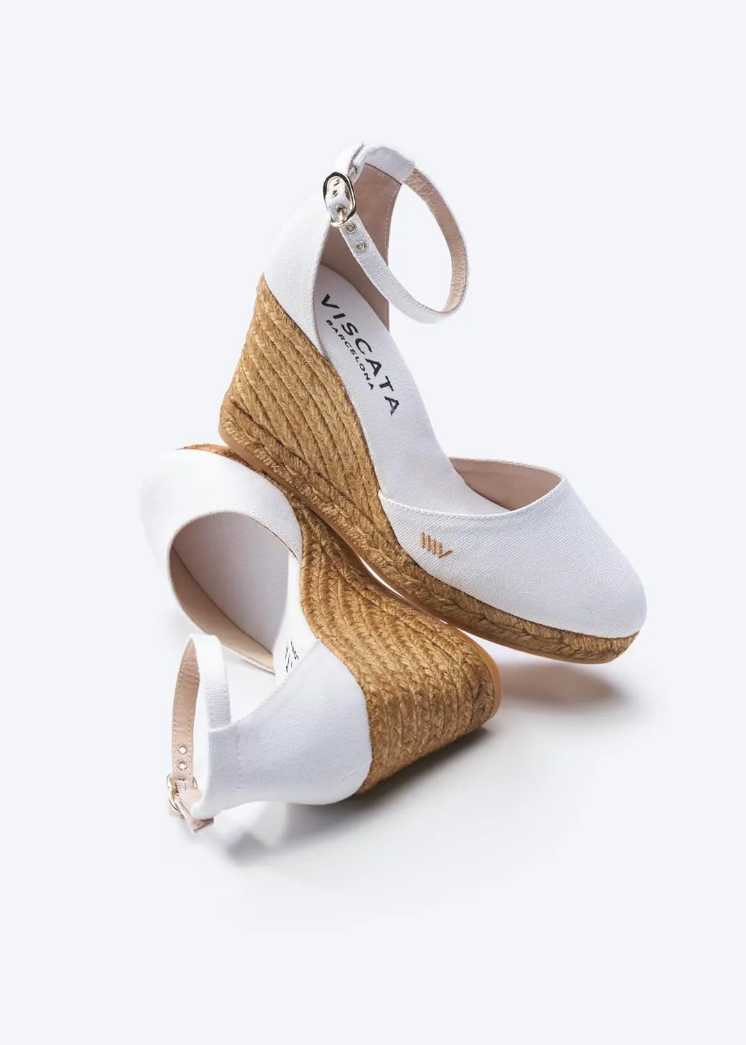 Viscata Estartit Espadrille Canvas Wedges Spain Handmade 3  Heel Women's Sandals with Breathable Organic Cotton Canvas and 100% Natural Jute Midsole for all Occasions: Casual, Work, Party