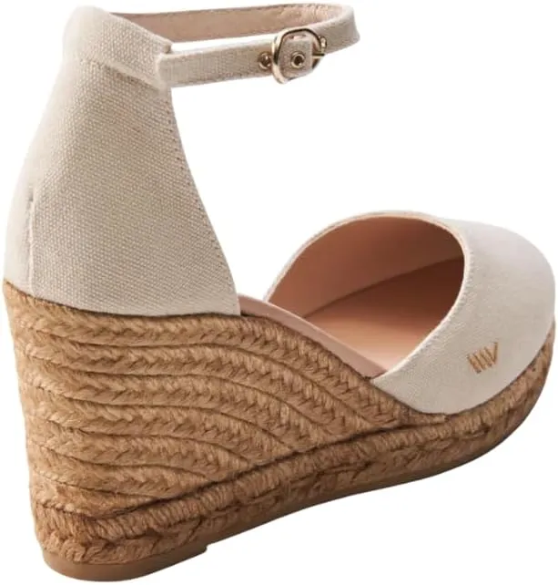Viscata Estartit Espadrille Canvas Wedges Spain Handmade 3  Heel Women's Sandals with Breathable Organic Cotton Canvas and 100% Natural Jute Midsole for all Occasions: Casual, Work, Party