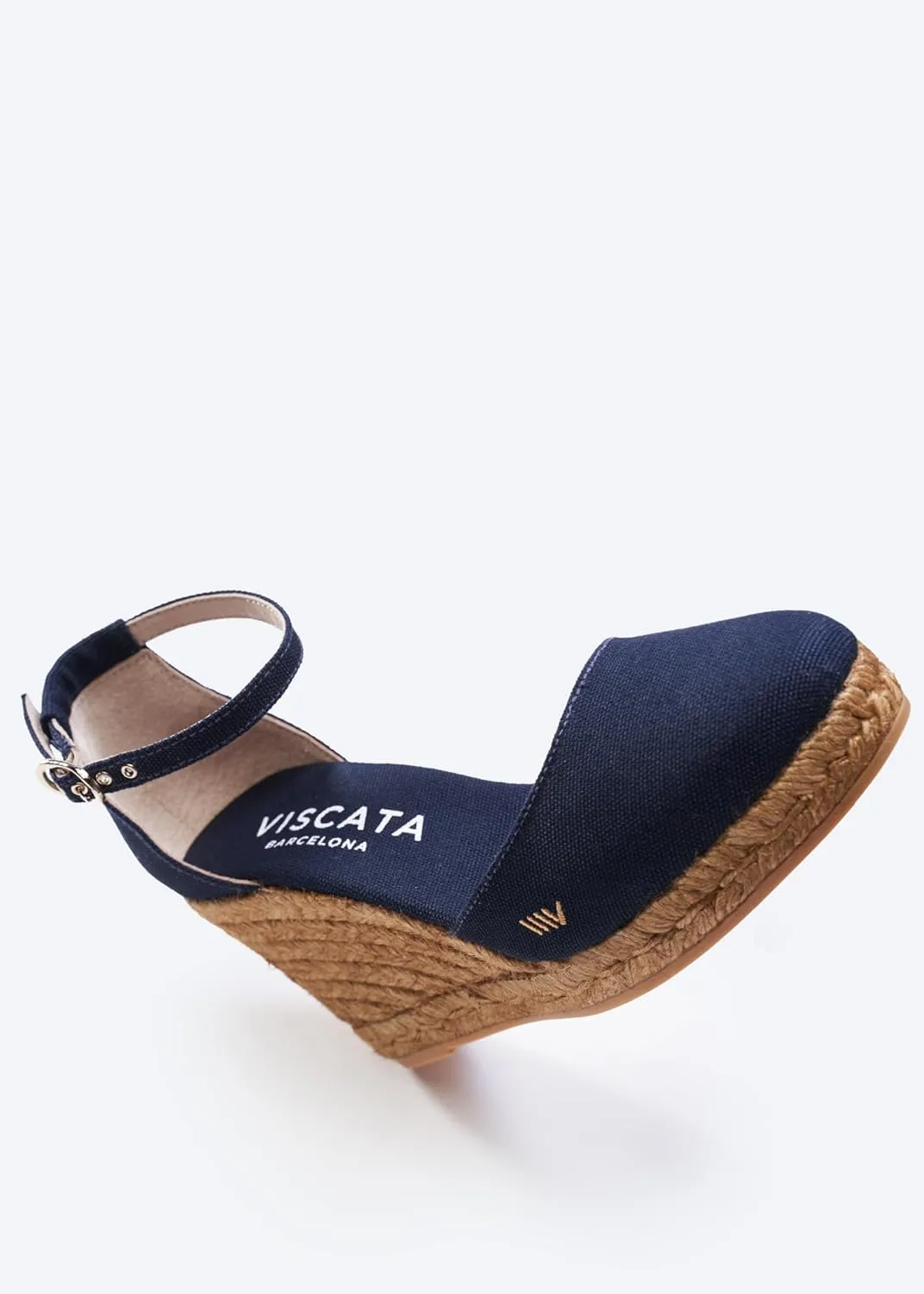 Viscata Estartit Espadrille Canvas Wedges Spain Handmade 3  Heel Women's Sandals with Breathable Organic Cotton Canvas and 100% Natural Jute Midsole for all Occasions: Casual, Work, Party