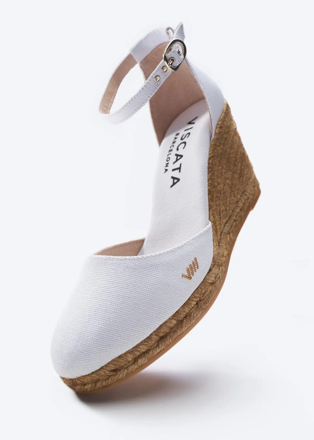 Viscata Estartit Espadrille Canvas Wedges Spain Handmade 3  Heel Women's Sandals with Breathable Organic Cotton Canvas and 100% Natural Jute Midsole for all Occasions: Casual, Work, Party