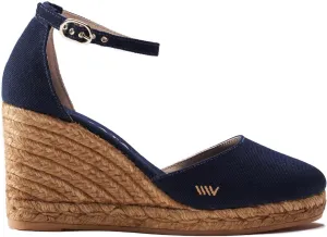 Viscata Estartit Espadrille Canvas Wedges Spain Handmade 3  Heel Women's Sandals with Breathable Organic Cotton Canvas and 100% Natural Jute Midsole for all Occasions: Casual, Work, Party