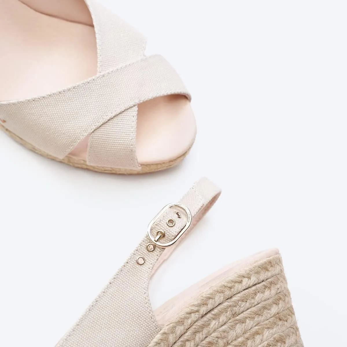 Viscata Llansa Canvas Wedge with Elegant Buckle Flattering 2  Slingback Heel Women's Sandals with Breathable Organic Cotton Canvas and 100% Natural Jute Midsole for all Casual Occasions