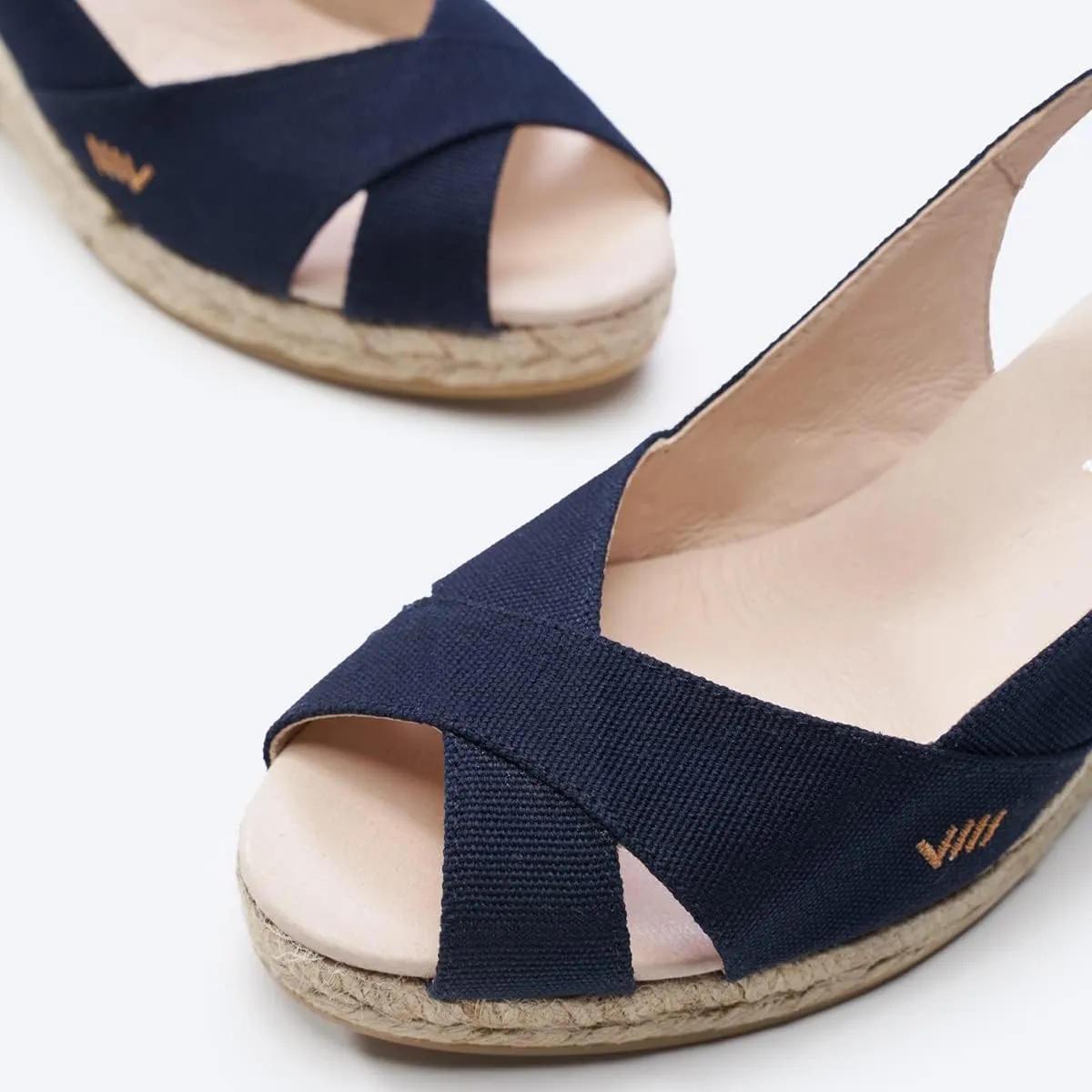 Viscata Llansa Canvas Wedge with Elegant Buckle Flattering 2  Slingback Heel Women's Sandals with Breathable Organic Cotton Canvas and 100% Natural Jute Midsole for all Casual Occasions